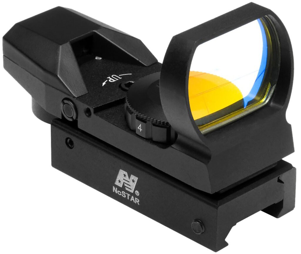 NcStar D4B Red Four Reticle Reflex Optic Black Anodized 1 x 0.95" x 1.34" 3 MOA Red Dot Multi Reticle