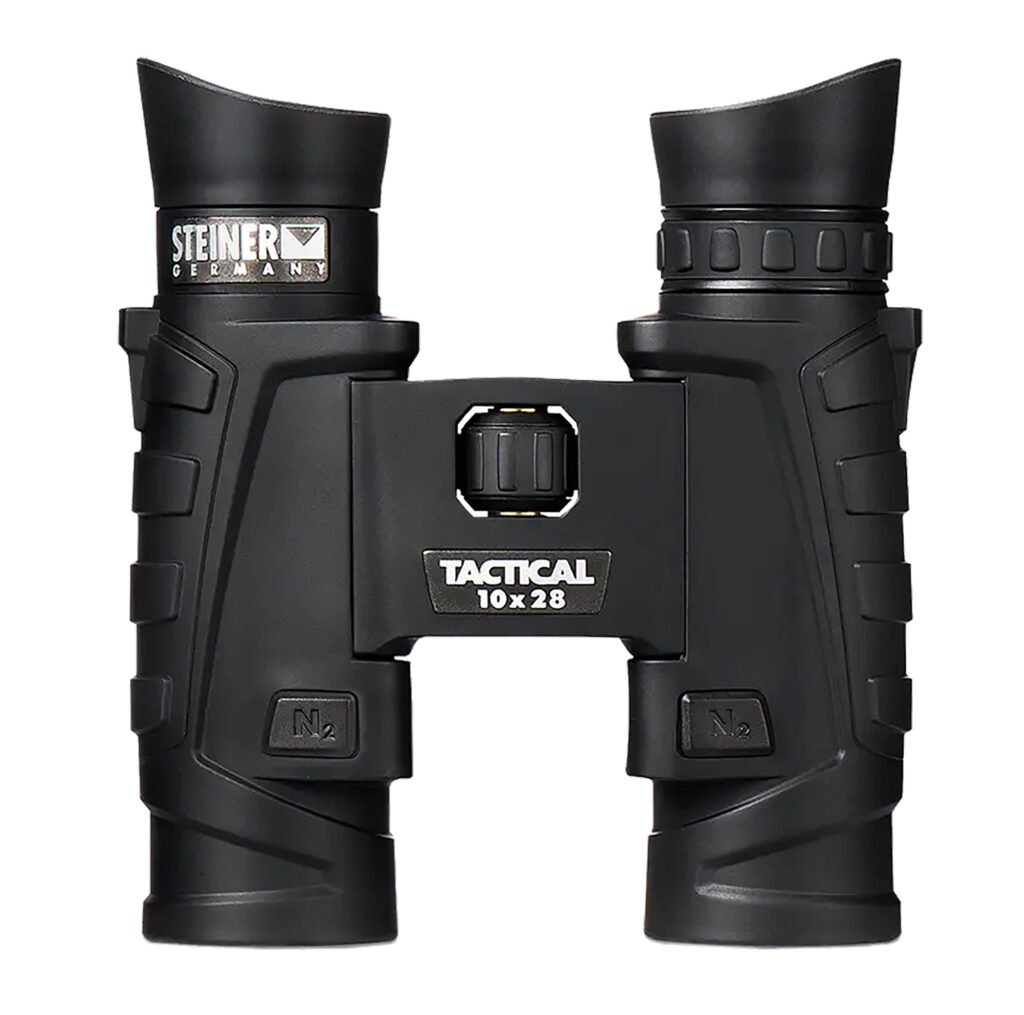 Steiner 2004 T1028 Tactical 10x28mm Roof Prism, Fast-Close Focus, Black Makrolon w/Rubber Armor